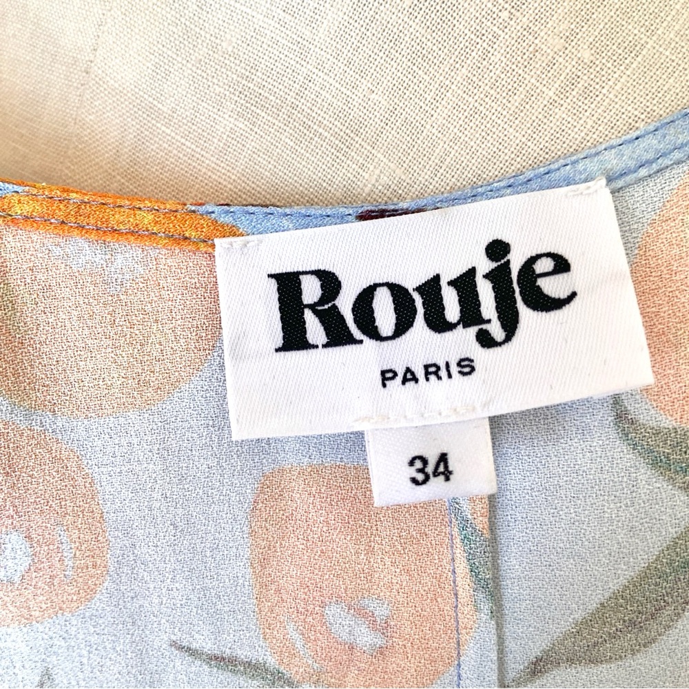 $230 Rouje Gabinette Wrap Button Dress in Clementine - Picture 9 of 10